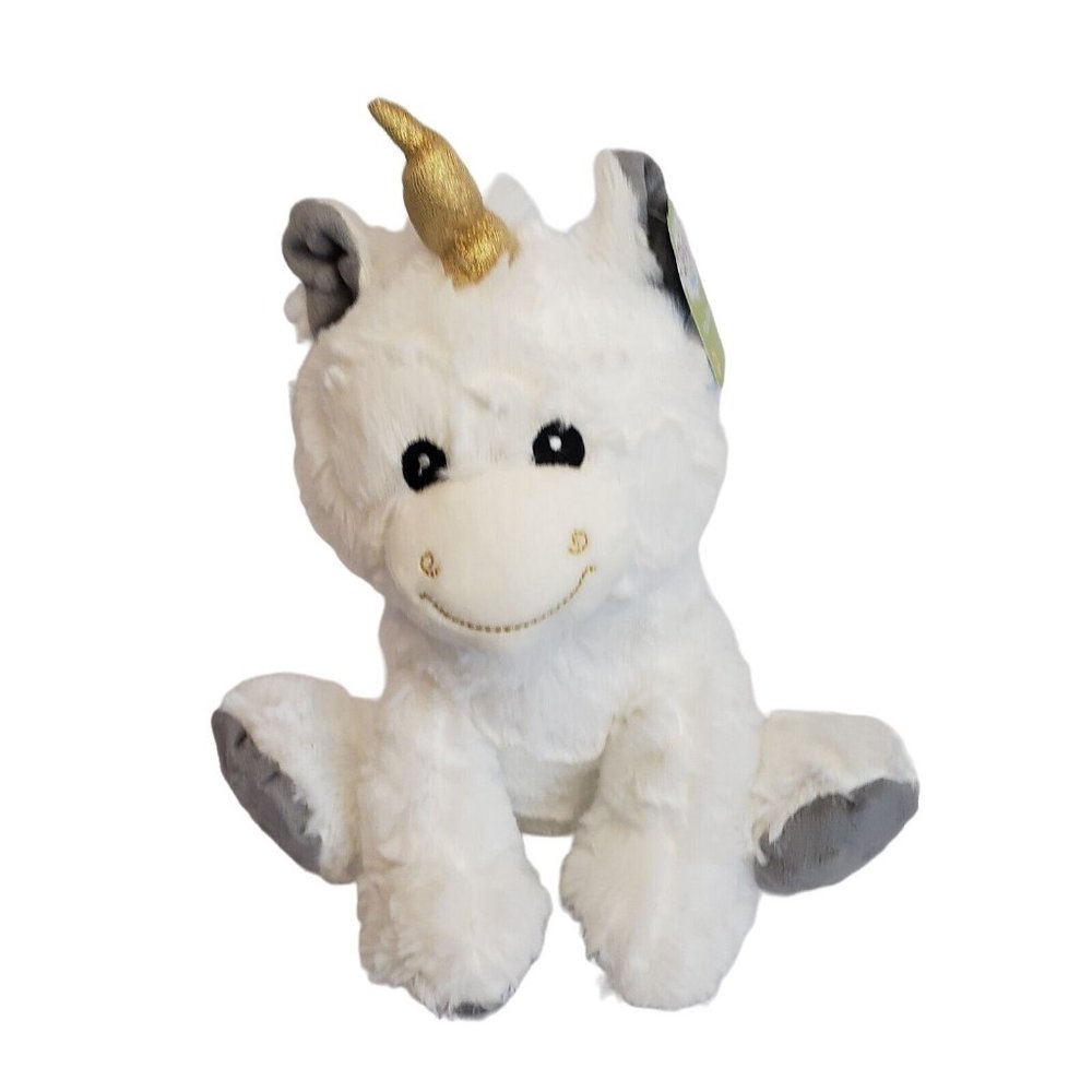 Spark Create Imagine Unicorn Rattle Plush White Stuffed Animal 10"